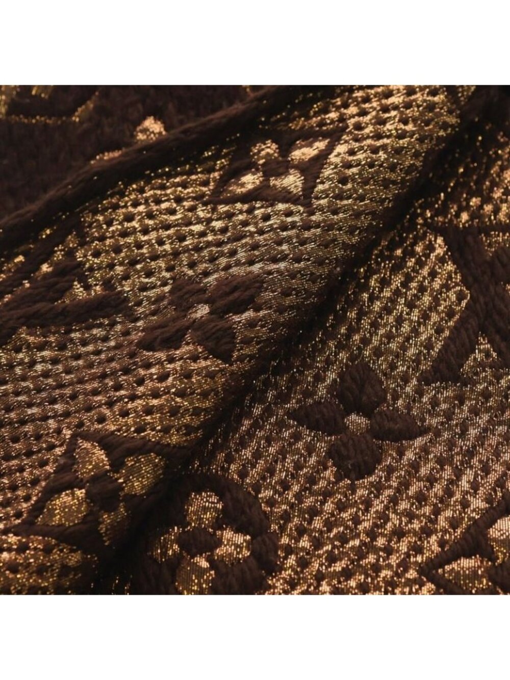 Louis Vuitton Echarpe Logomania Shine Wool Silk Fringe Scarf Brown Is0262 - Picture 5 of 6